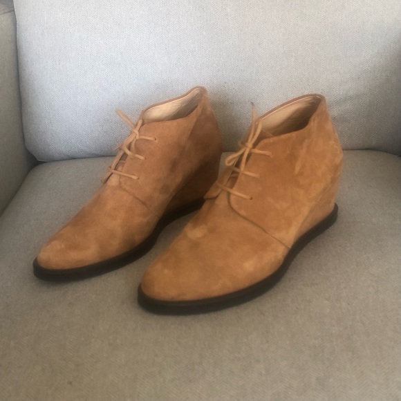 Cotelac Almond Toe Suede Booties - Picture 1 of 8